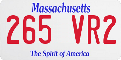 MA license plate 265VR2