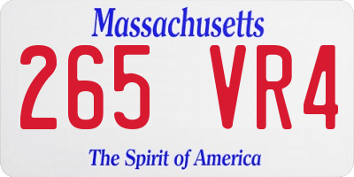 MA license plate 265VR4