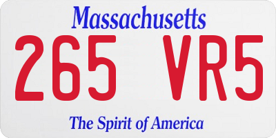 MA license plate 265VR5