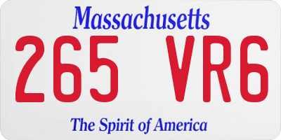 MA license plate 265VR6