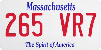 MA license plate 265VR7