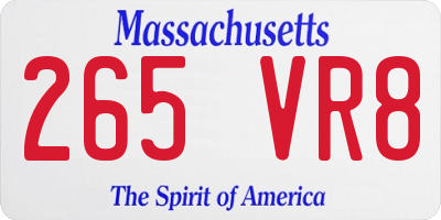 MA license plate 265VR8
