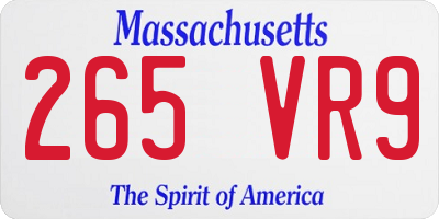 MA license plate 265VR9