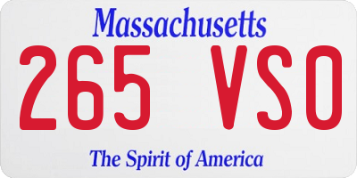 MA license plate 265VS0