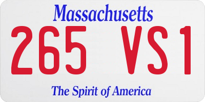 MA license plate 265VS1