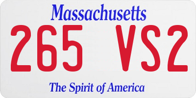 MA license plate 265VS2