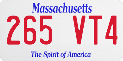 MA license plate 265VT4