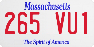 MA license plate 265VU1