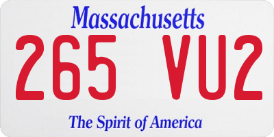 MA license plate 265VU2
