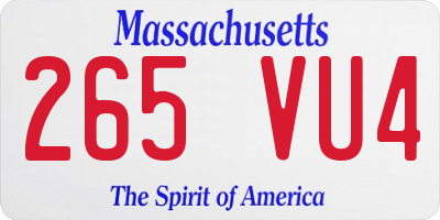 MA license plate 265VU4