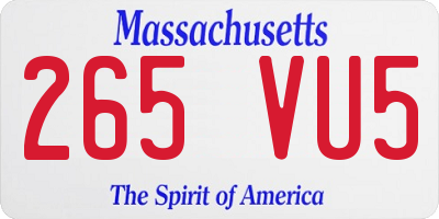 MA license plate 265VU5