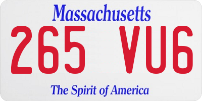 MA license plate 265VU6