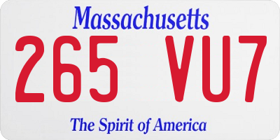 MA license plate 265VU7