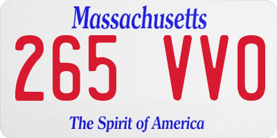 MA license plate 265VV0