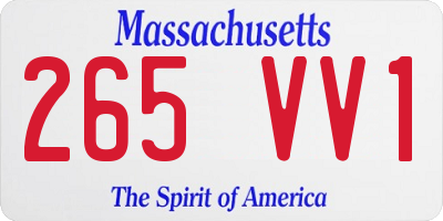 MA license plate 265VV1