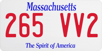 MA license plate 265VV2