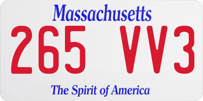 MA license plate 265VV3