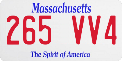 MA license plate 265VV4