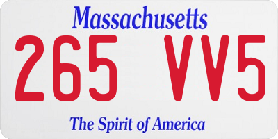 MA license plate 265VV5