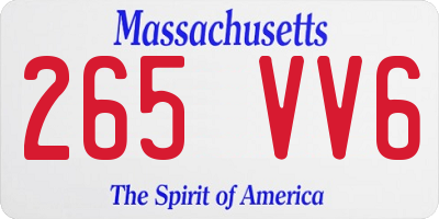 MA license plate 265VV6