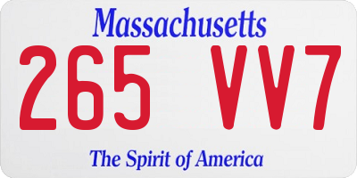 MA license plate 265VV7