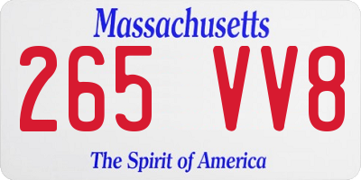 MA license plate 265VV8