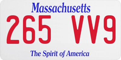 MA license plate 265VV9