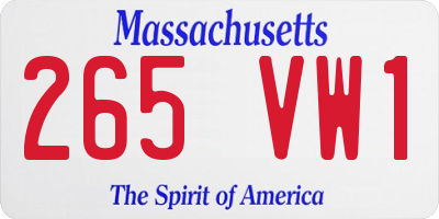 MA license plate 265VW1