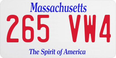 MA license plate 265VW4
