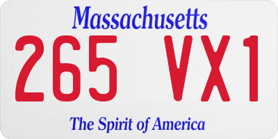 MA license plate 265VX1