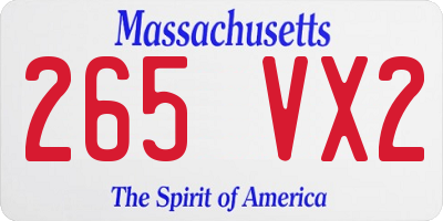 MA license plate 265VX2