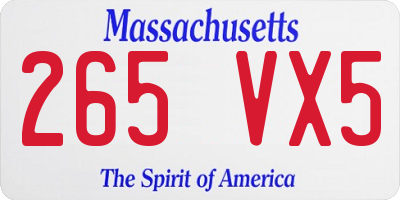 MA license plate 265VX5
