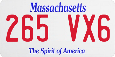 MA license plate 265VX6