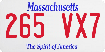 MA license plate 265VX7