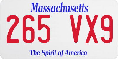 MA license plate 265VX9