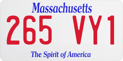 MA license plate 265VY1