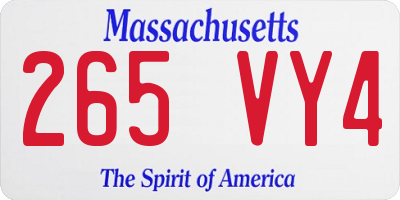 MA license plate 265VY4