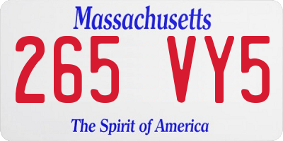 MA license plate 265VY5