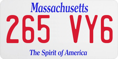 MA license plate 265VY6