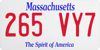 MA license plate 265VY7