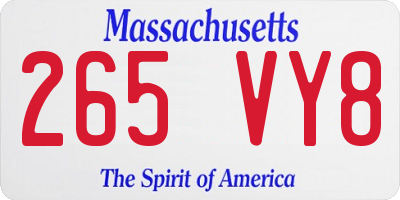 MA license plate 265VY8