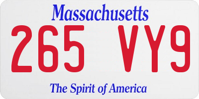 MA license plate 265VY9