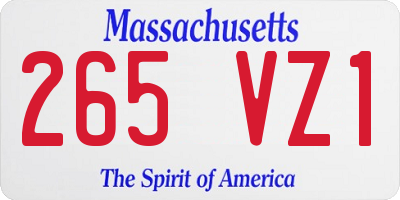 MA license plate 265VZ1