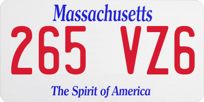 MA license plate 265VZ6