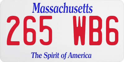 MA license plate 265WB6