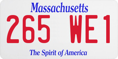 MA license plate 265WE1