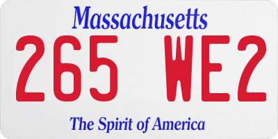 MA license plate 265WE2