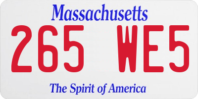 MA license plate 265WE5