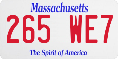 MA license plate 265WE7
