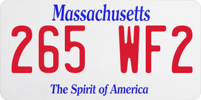 MA license plate 265WF2